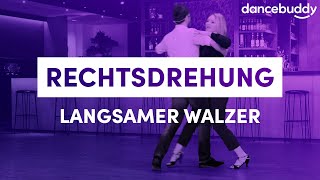 Hochzeitstanz lernen Grundschritt amp Rechtsdrehung im Langsamen Walzer FIGURENSNACK 9 [upl. by Arua]