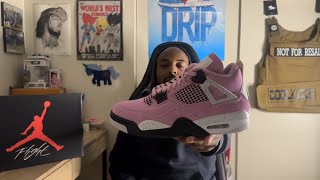 Women’s Air Jordan 4 “Orchid￼” Sneaker Review [upl. by Ffilc]