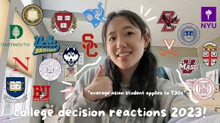 COLLEGE DECISION REACTIONS 2023 Ivies UCs t30s and more [upl. by Eerihs]