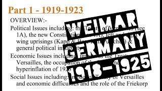 Weimar Germany 1918  1923 [upl. by Yancy]