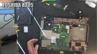 TOSHIBA A305 laptop take apart video disassemble disassembly [upl. by Gennie]