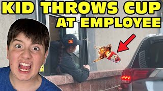 Kid Temper Tantrum Throws Cup At McDonalds Employee  First DriveThru Experience Original [upl. by Yaned597]