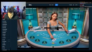 Adin Ross Big 100k Bet On Live Blackjack Make Him Lose Control Online Gambling [upl. by Rowell]