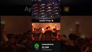 FREE FIRE AYUDHA POOJA ❤️🔥shorts ayudhapooja vishnurdx7m [upl. by Tnerual]