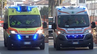 WAIL SIREN 2 Ambulanze Croce Verde Padova in emergenza  Italian ambulance responding code 3 [upl. by Wartow]