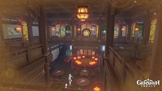 Serenitea pot indoor design for beginner  high load  Asia Server replica id [upl. by Ahsasal254]