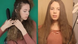 Hair Brushing amp Straightening  ASMR  Hair Straightening Brush Review [upl. by Inger28]