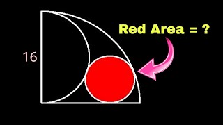 Find the Area of Red Circle   Geometry Math Problems [upl. by Nawd]