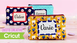 Borsina in stoffa con Cricut Maker  DIY Fabric Case [upl. by Favianus]