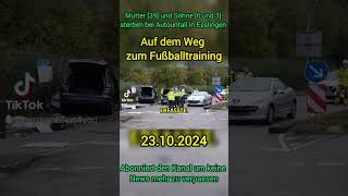 Tragischer Autounfall in Esslingen  23102024 [upl. by Narah848]