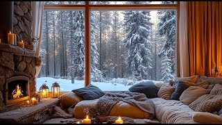 Cozy Winter Cabin and Peaceful Fireplace Sounds relax cozyhome snow [upl. by Aiciles]