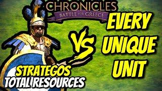 ELITE STRATEGOS vs EVERY UNIQUE UNIT Total Resources  Chronicles Battle for Greece AoE2 [upl. by Asial]