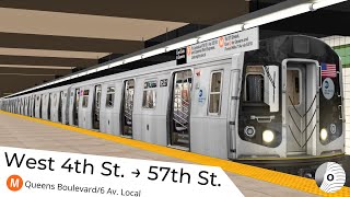 OpenBVE  WEST 4TH ST to 57TH ST New York City Subway M Line [upl. by Magna683]