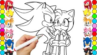 Sonic Team Coloring Pages Sonic The Hedgehog Teils  Shadow Amy Rose Knuckles draw 71 [upl. by Resa829]