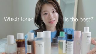 Comparing 🤍10 most trending TONERS🤍 rec for every skin type [upl. by Efi]