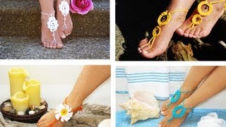 Sneak Peak at My Crocheted Barefoot Sandals and AnkletsBracelets [upl. by Sanfo]