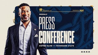 Tennessee State  Marcus Freeman Weekly Press Conference 82823  Notre Dame Football [upl. by Rosenfeld299]