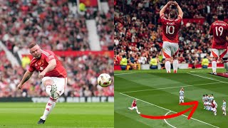 Wayne Rooney Crazy FreeKick Goal  Manchester United Legends vs Celtic 2024  Berbatov Scholes [upl. by Ahsiemat]