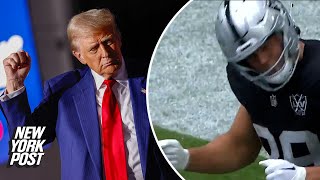 Brock Bowers’ interview abruptly halted by Raiders after Trump dance question [upl. by Cherida162]