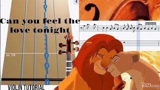 The Lion King  Can You Feel The Love Tonight VIOLIN TUTORIAL [upl. by Aivuy]