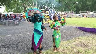 Danzantes AztecasChichimecas from Mexico in Kahnawake Pow Wow 2019 Canada [upl. by Nymassej]