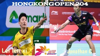 Jonathan Christie Vs Lei len xi  Semifinal Hongkong open 2024 [upl. by Nivej]