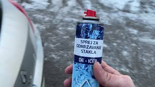 Sprej za odmrzavanje stakla na autu  DEICER [upl. by Harshman]