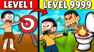 Shinchan vs Nobita Bow Smash Challenge 😱 🤣Funny Game [upl. by Esirtal]