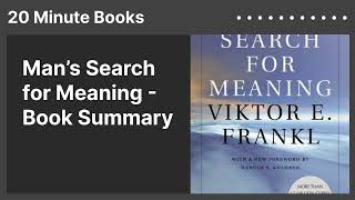 Man’s Search for Meaning  Book Summary [upl. by Toomay911]