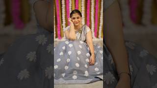 Styling Saree in Lehenga Style  Festive outfit Inspo  Grey NavratriKeRang Shorts lehengavibes [upl. by Htebirol]