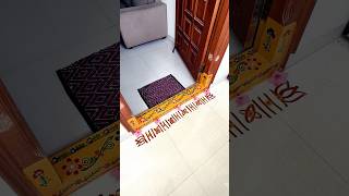 easy border rangoli designs infront of home 🏡Friday rangoli ytshorts trending viral borderkolam [upl. by Dilan]