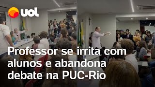 Professor deixa debate sobre Hamas x Israel após discutir com alunos na PUC [upl. by Joed]