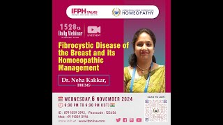 FIBROCYSTIC DISEASE OF THE BREAST AND IT S HOMOEOPATHIC MANAGEMENT  Dr NEHA KAKKAR IFPH 1528 [upl. by Lleruj419]