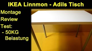 IKEA Linnmon  Adils  Weiß  Grau  Tisch Kombination 100x60  Montage Review Test 50KG Belastung [upl. by Alegre]