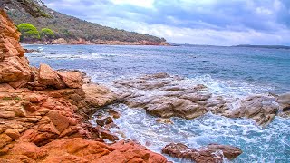 Rocky Shore With Relaxing Wave Sounds Beautiful Natural Background For Your Home During Lockdown [upl. by Molly695]