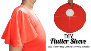 DIY Trendy Flutter Sleeves  Easy Step by Step Cutting amp Sewing Tutorial  stalkmycloset [upl. by Regan]