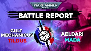 RAPPORT DE BATAILLE WARHAMMER 40000 Cult mechanicus VS Aeldari  Match play 2000pts [upl. by Nnairak]