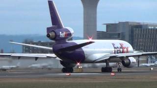 FedEx N556FE MD1010 DC10 Takeoff Portland Airport PDX [upl. by Icaj]