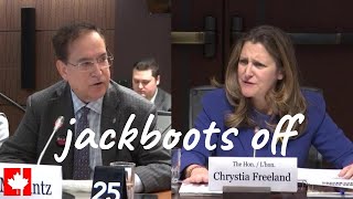 Freeland LOSES IT when urged to quottake the JACKBOOTS off the necks of Canadiansquot [upl. by Haidebej608]