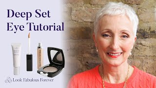 Deep set eye makeup tutorial for older women  Look Fabulous Forever [upl. by Aiduan]