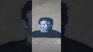 Scott Hall timelapse with charcoal and white chalk wwe scotthall nwo chalk timelapse chalkart [upl. by Ydnas]