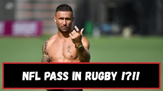 Quade Cooper make American football pass in Japan League One [upl. by Anthea]