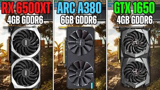 GTX 1650 vs RX 6500 XT vs Arc A380  Gaming Benchmarks [upl. by Beedon]