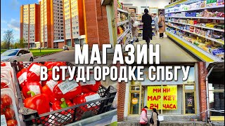 Чем питаются студенты Ассортимент продуктов и цены в магазине в студгородке СПбГУ ПУНК [upl. by Nnaylrebmik]