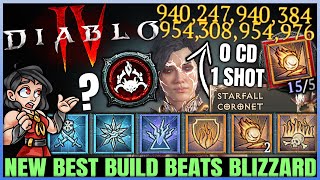 Diablo 4  New Best BILLION DAMAGE Sorcerer Build  0 CD Perfect Meteor  1 SHOT EVERYTHING  Guide [upl. by Kampmeier]