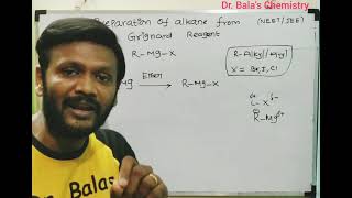 Hydrocarbon  Preparation of alkanes from Grignard Reagent in tamil [upl. by Cilla]