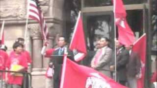 Lao Freedom Flag 2009  quotLowell City Hall quot Chanta LaoGN [upl. by Laven]