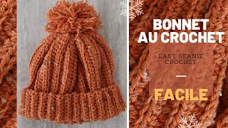 Tutoriel bonnet au crochet  EASY BEANIE CROCHET [upl. by Harding]