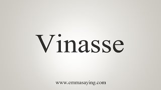 How To Say Vinasse [upl. by Felton]