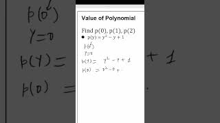 Value of Polynomial Part 3  POLYNOMIAL  CLASS 9  9th  exam basicmath education mathematics [upl. by Egwin]